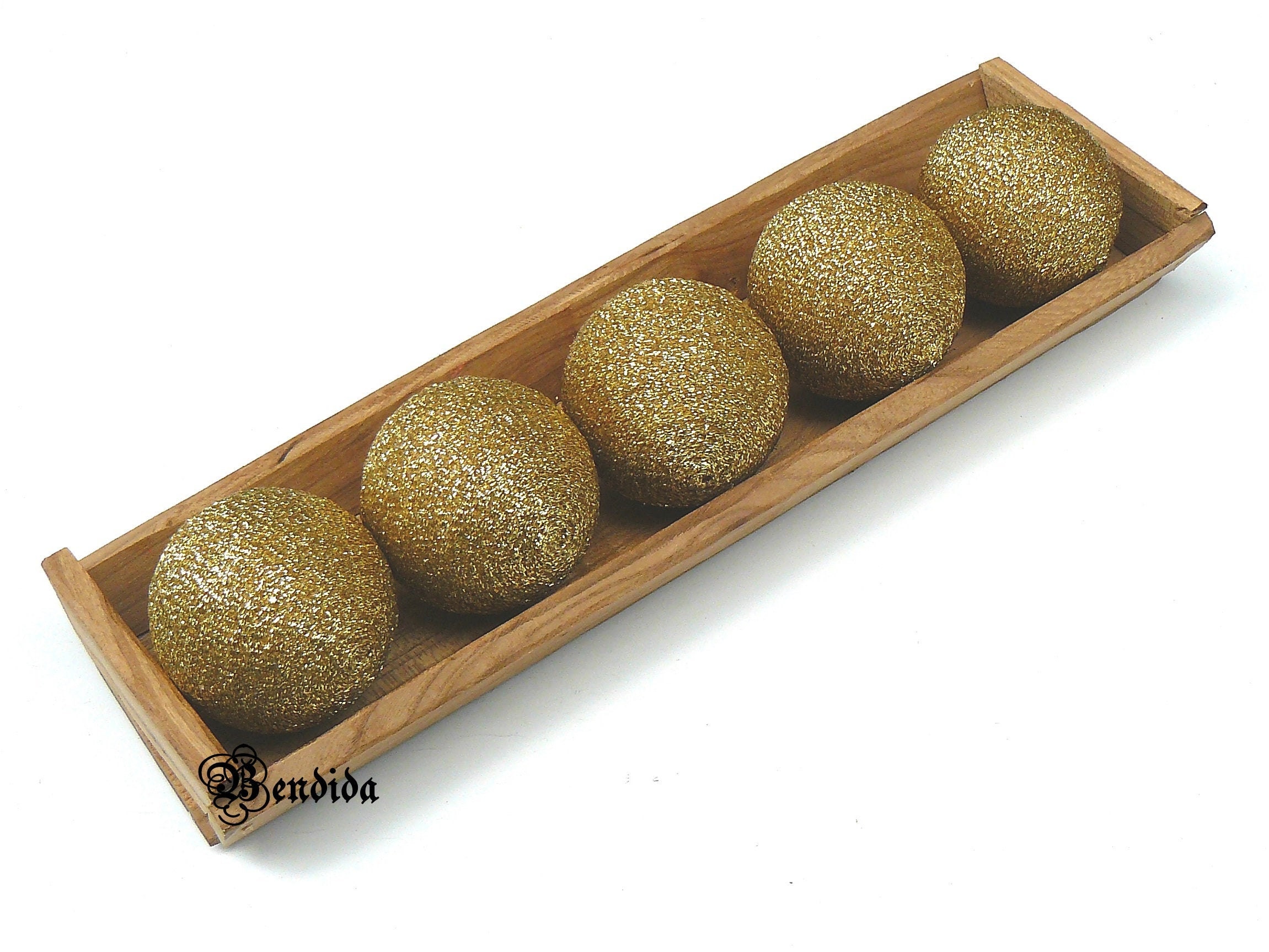 Gold Decorative Balls for Bowls, Vase Fillers Glitter Orbs, Sparkle
