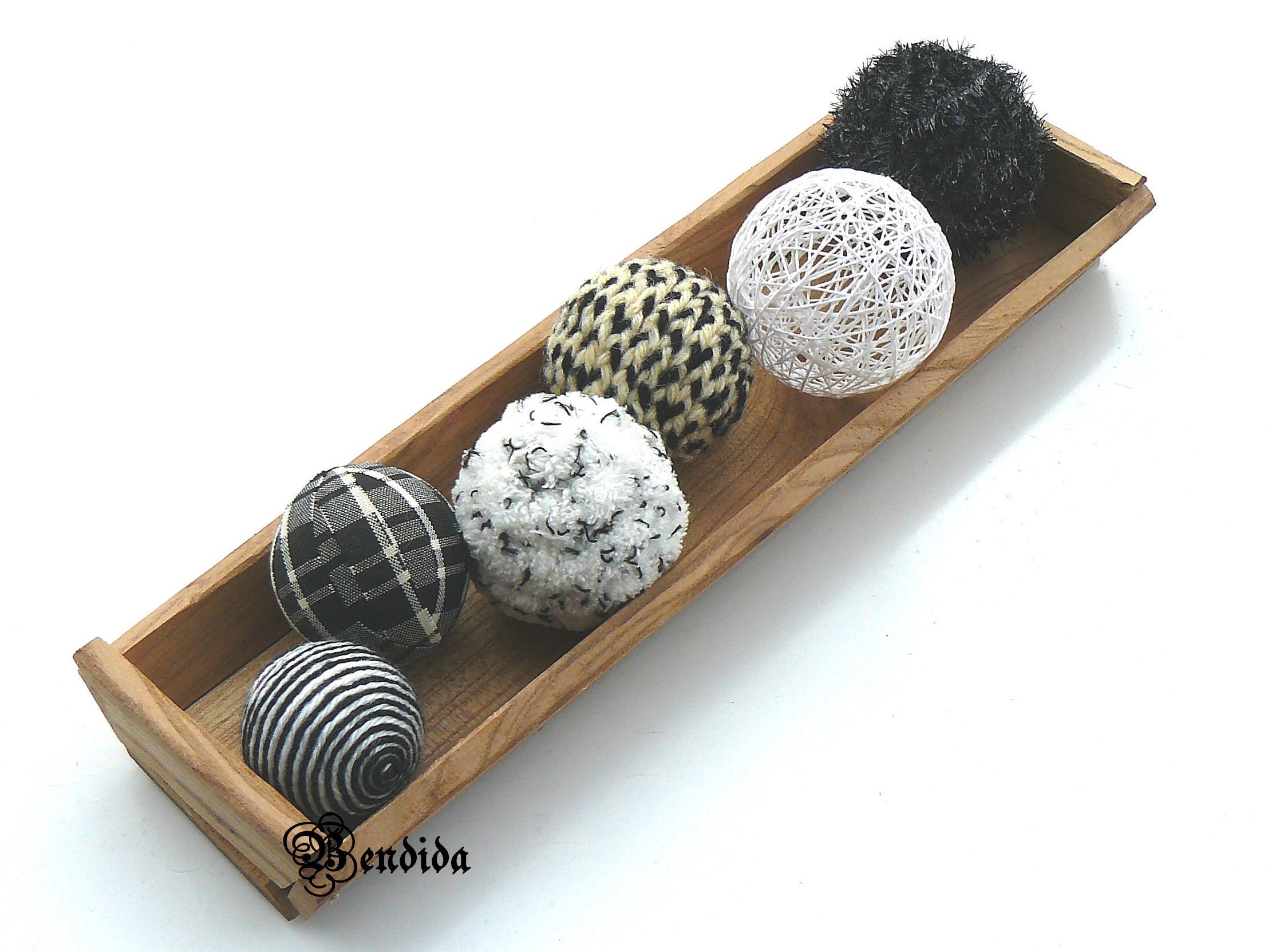 Black and White Texture Decorative Balls for Bowl Vase Etsy