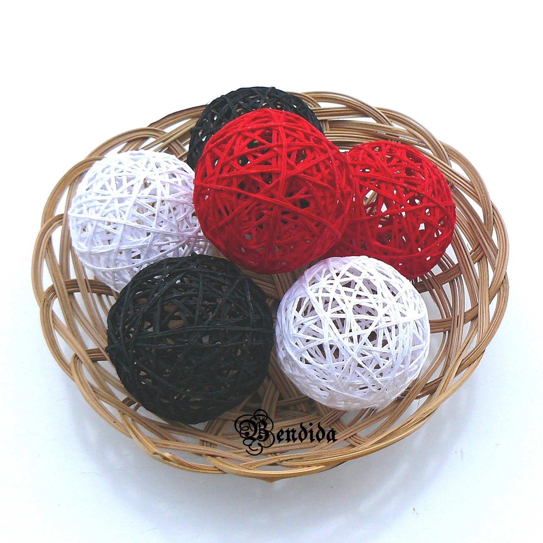 White Red and Black Decorative Balls for Bowl Vase Fillers Etsy