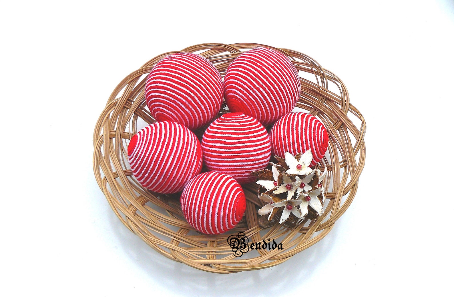 White Red Decorative Balls for Bowl Vase Fillers Orbs Wrap Etsy