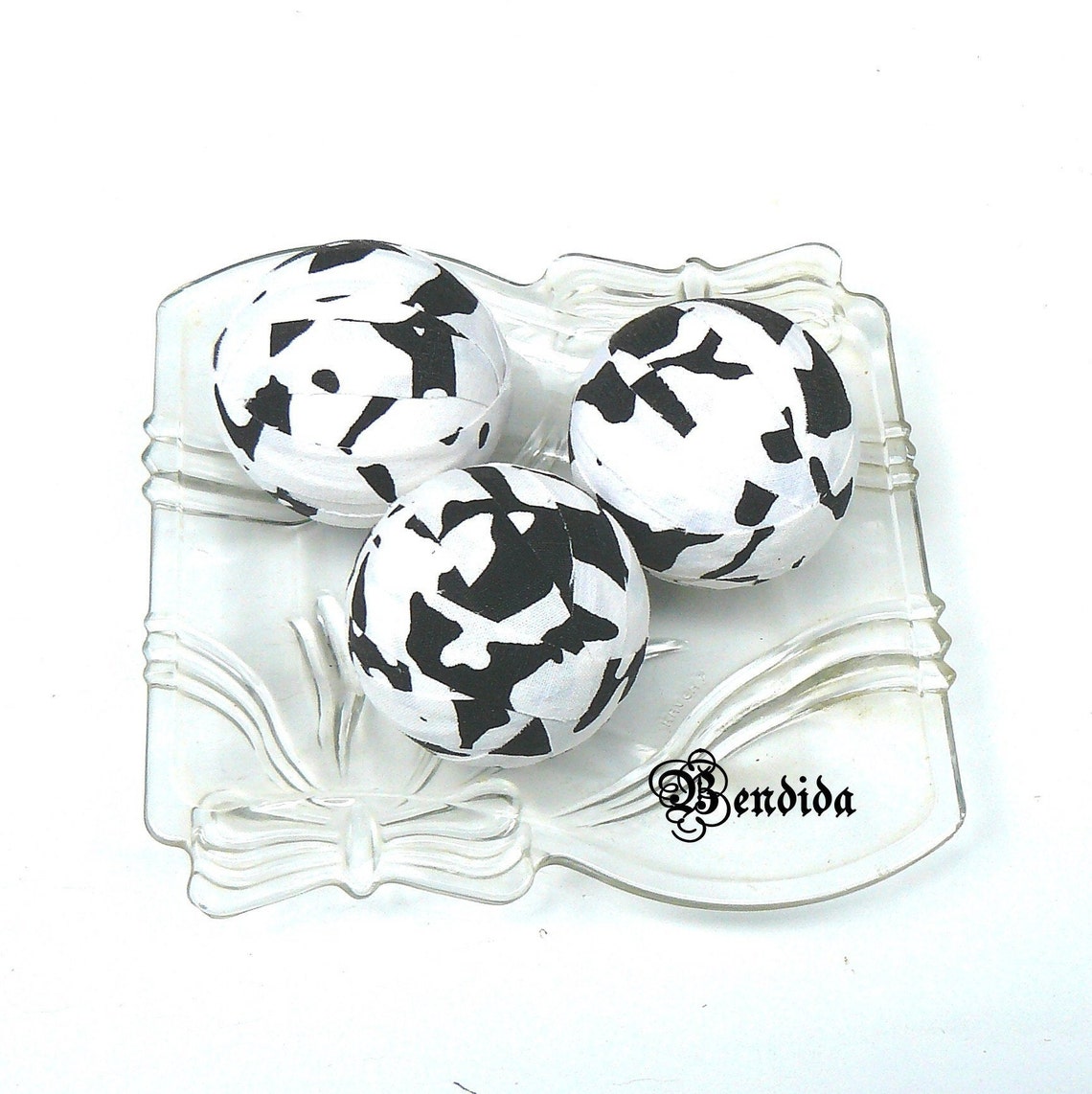 9 Schwarz-Weiße Stoff-Stoffkugeln Deko-Kugeln für Schale | Etsy