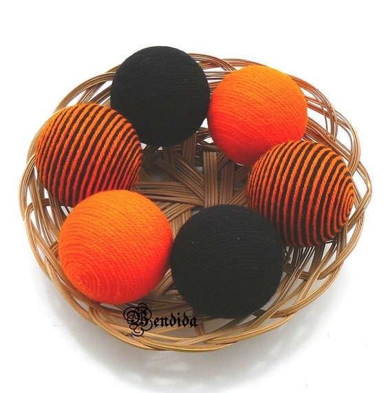Orange Black Decorative Balls for Bowl Vase Fillers Orbs Etsy