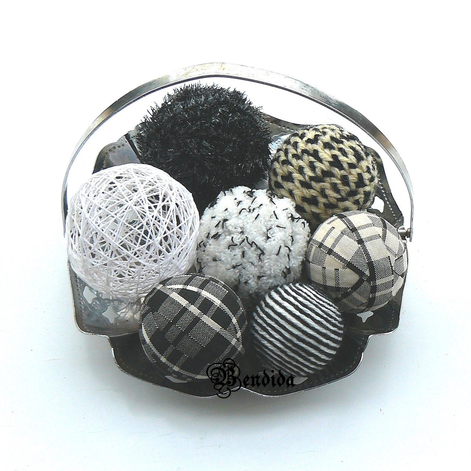 Black and White Texture Decorative Balls for Bowl Vase Etsy