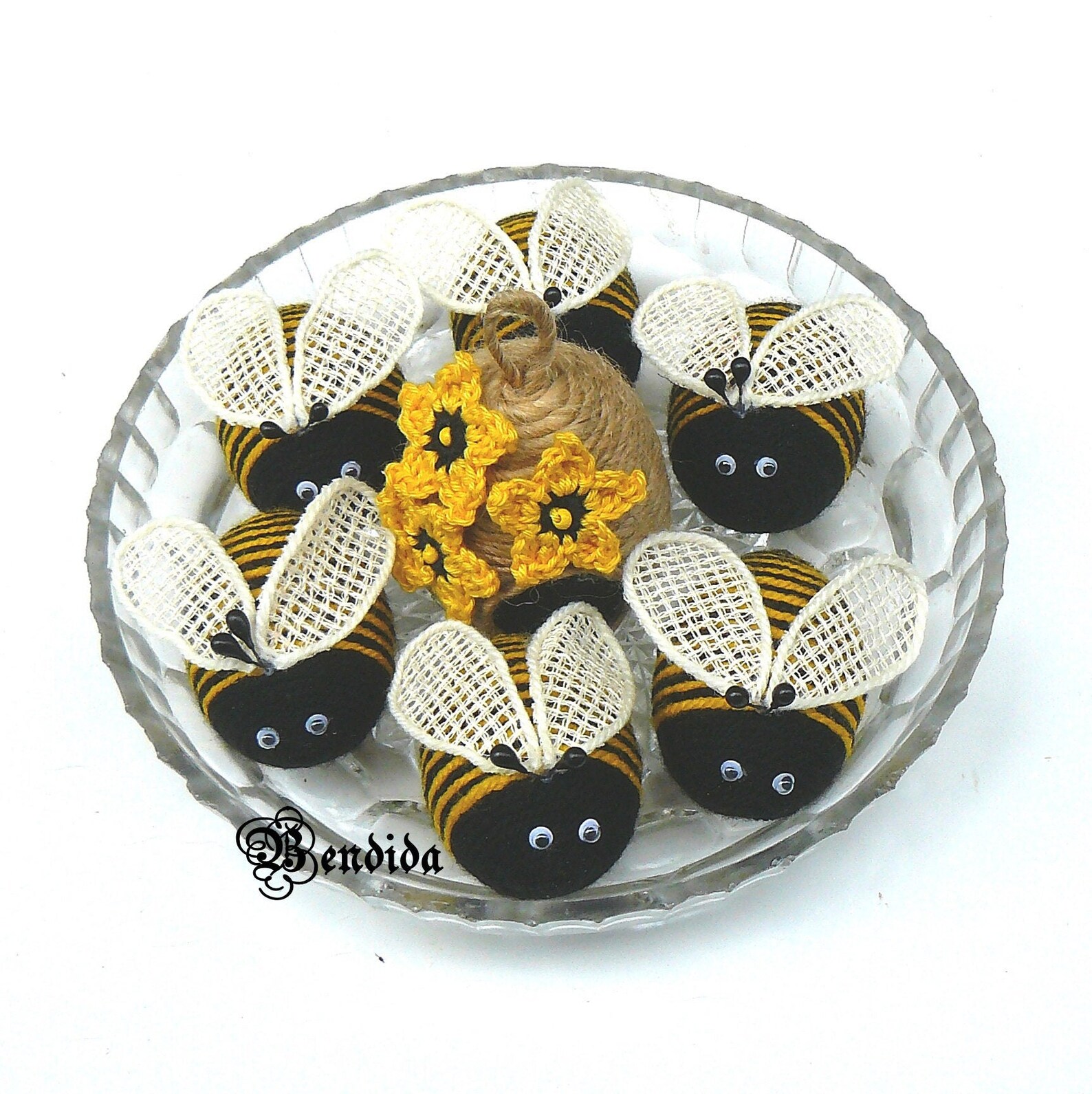 Honey Bee and Jute Hive Twine Bee Skep Farmhouse Tiered Etsy