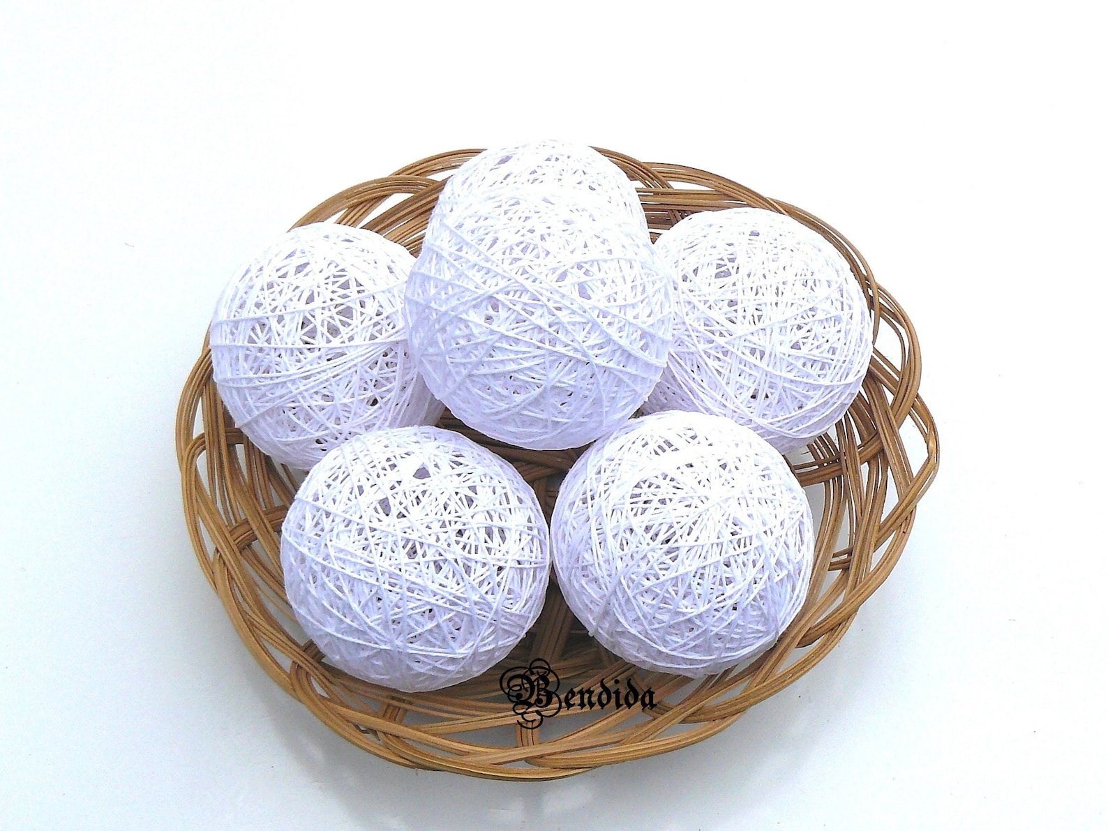 3 White Decorative Balls for Bowls Winter Wedding Table Etsy