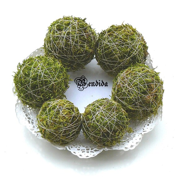 Natural Dark Green Moss Decorative Ball,Handmade