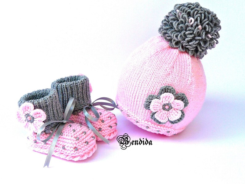 Crochet Baby Girl Clothes Baby Girl Coming Home Outfit Pink Baby Set Baby Girl Outfit Winter Newborn Clothes Baby Girl Hat and Booties