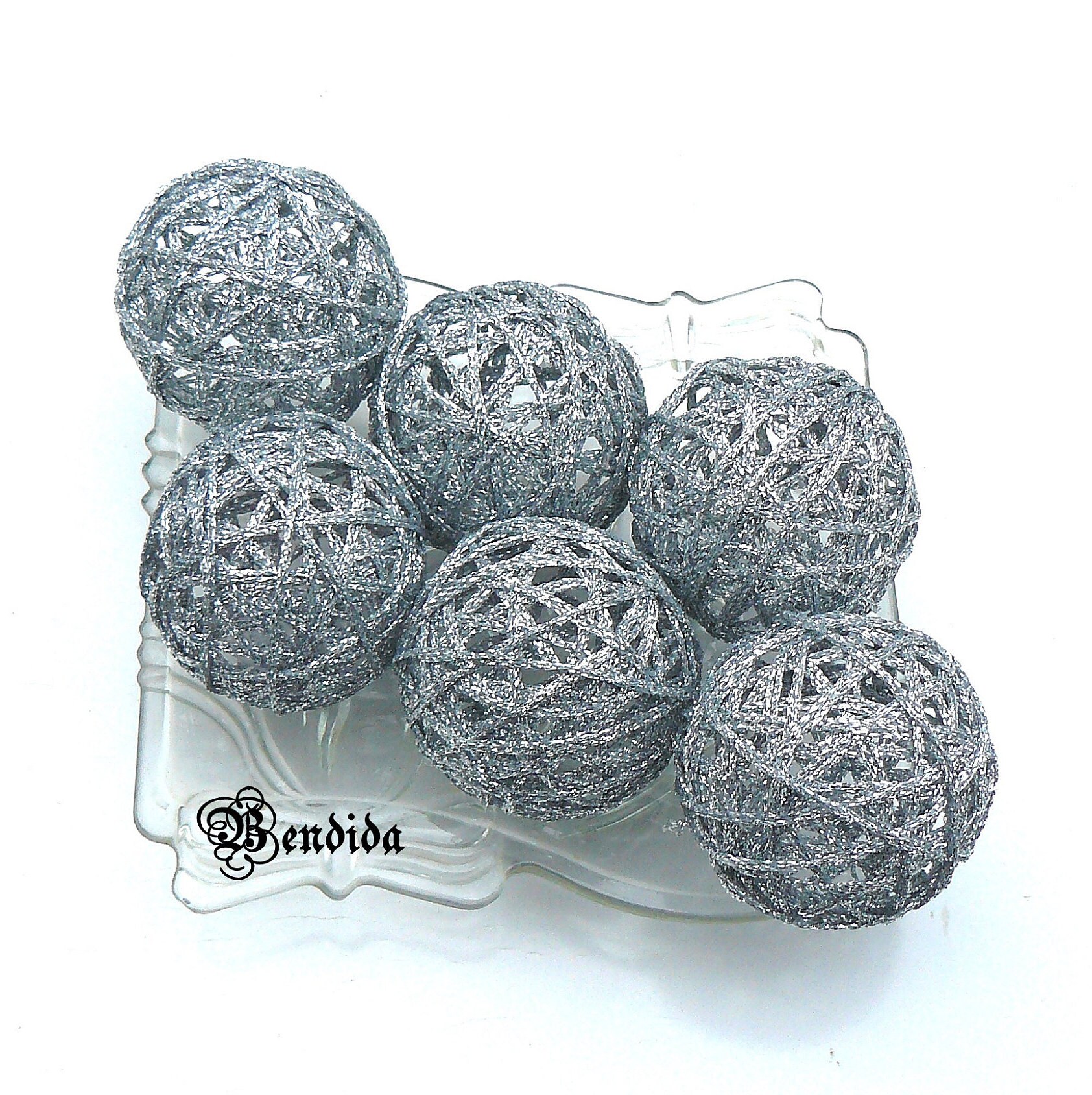 2 Silver Decorative Balls for Bowl Vase Fillers Small Etsy Australia