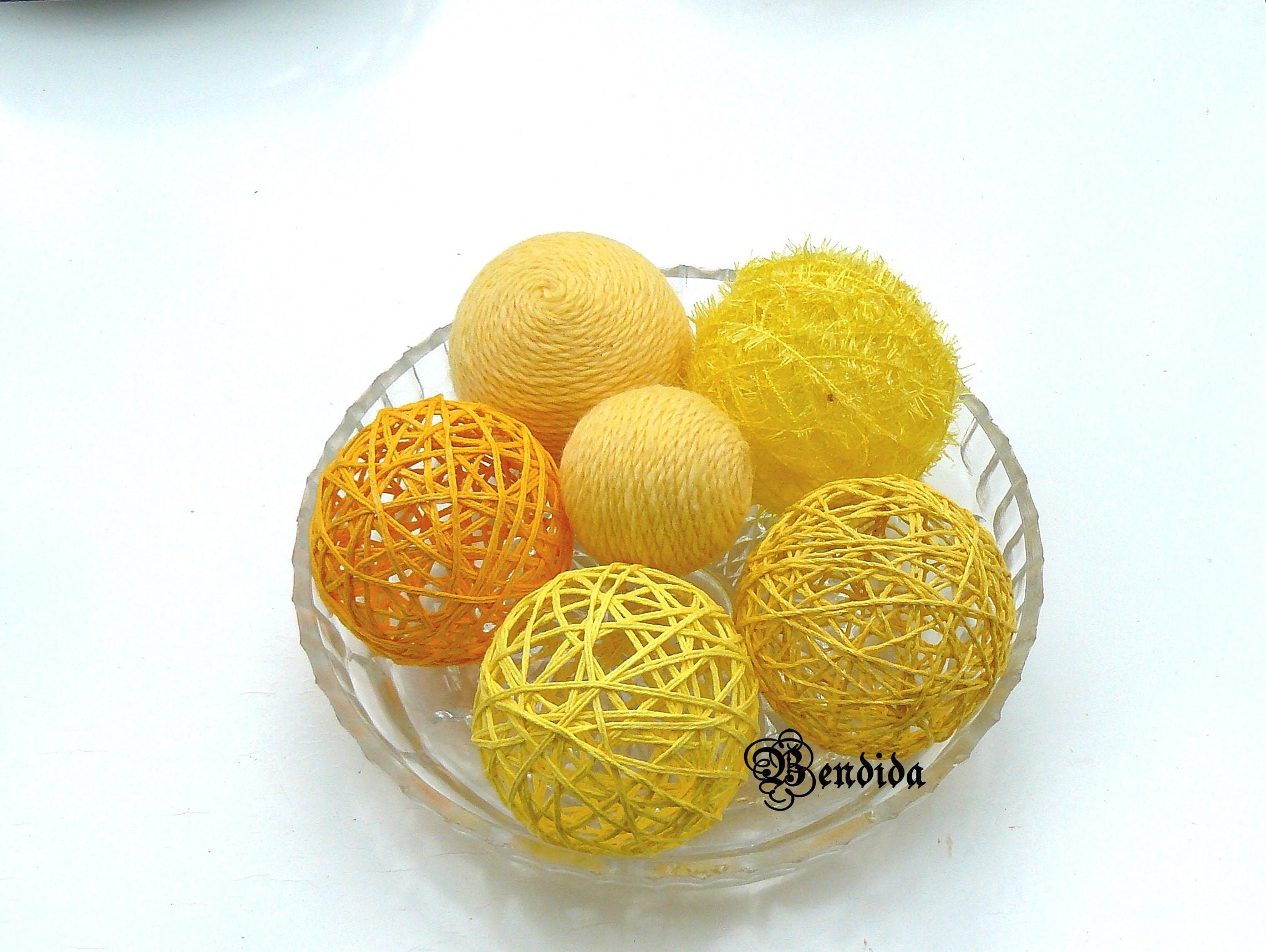 Yellow Decorative Balls for Bowls Dining Table Centerpiece | Etsy