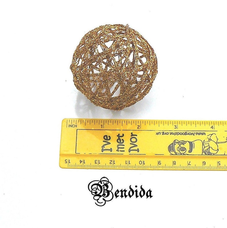 Gold Decorative Balls for Bowl Vase Fillers Orbs Wrap Yarn Etsy