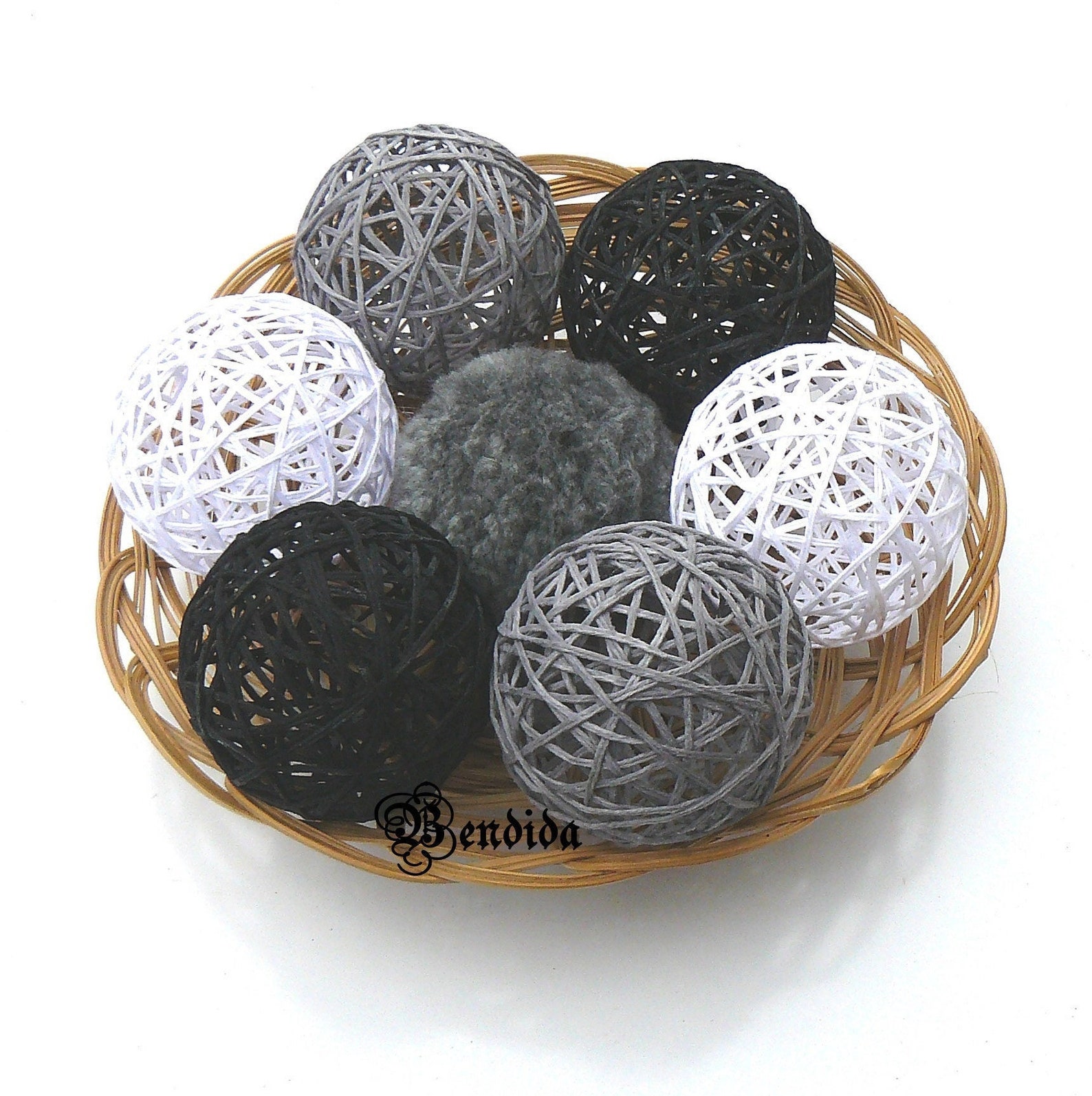 Gray Black White Decorative Balls for Bowl Vase Fillers Orbs Etsy
