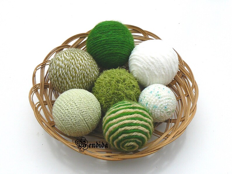 Green and White Decorative Balls for Bowls Tray Vase Fillers Etsy