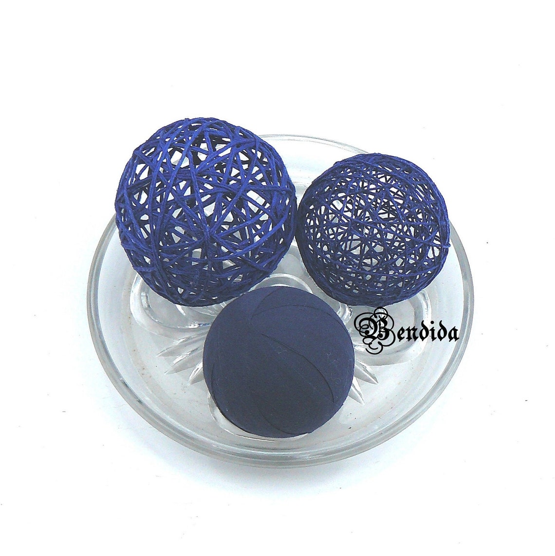 Navy Blue Decorative Balls for Bowl Vase Fillers Orbs Wrap Etsy