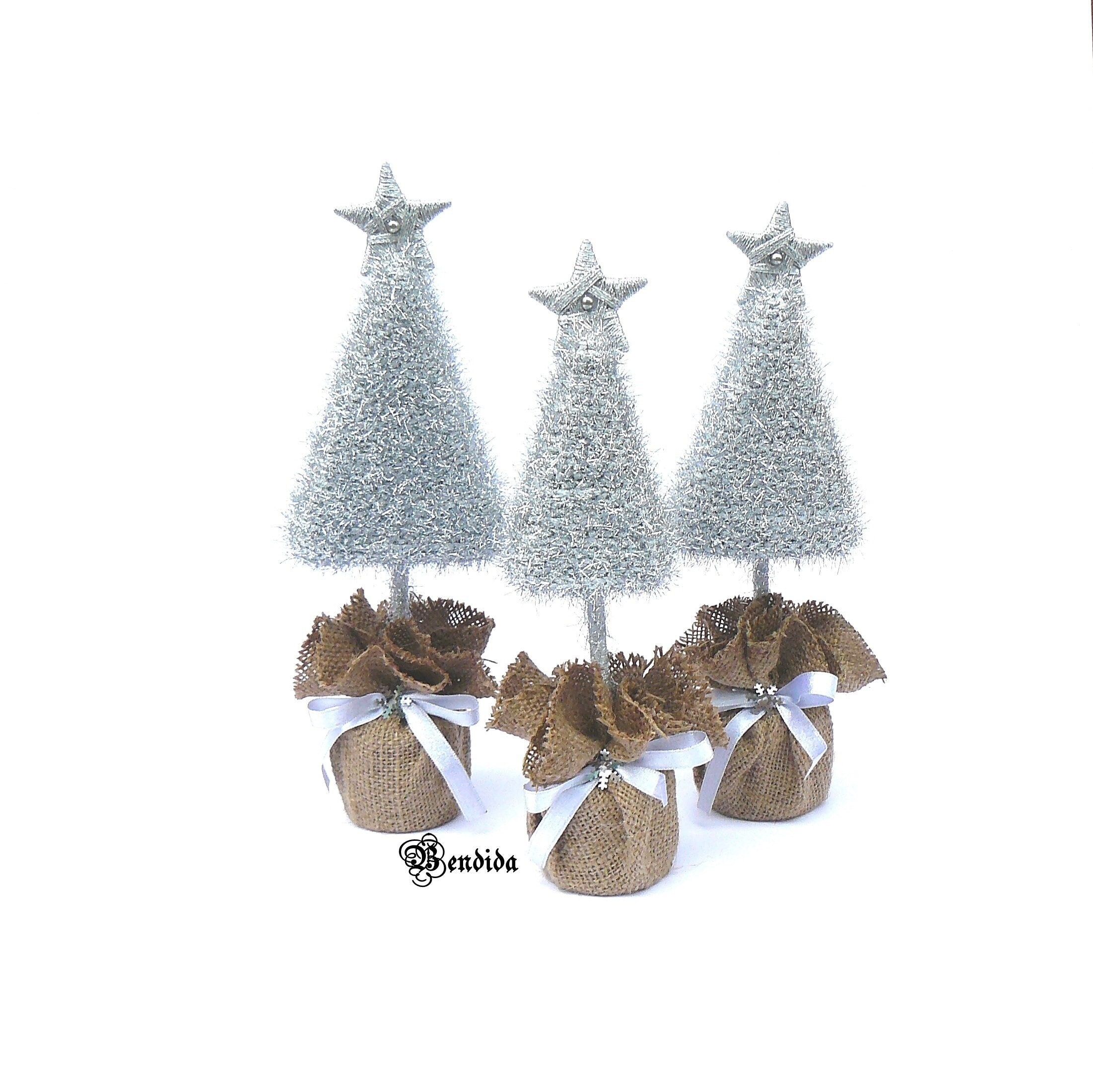 Gilded Silver Metallic Feather Trees - Christmas, Fall Decorative
