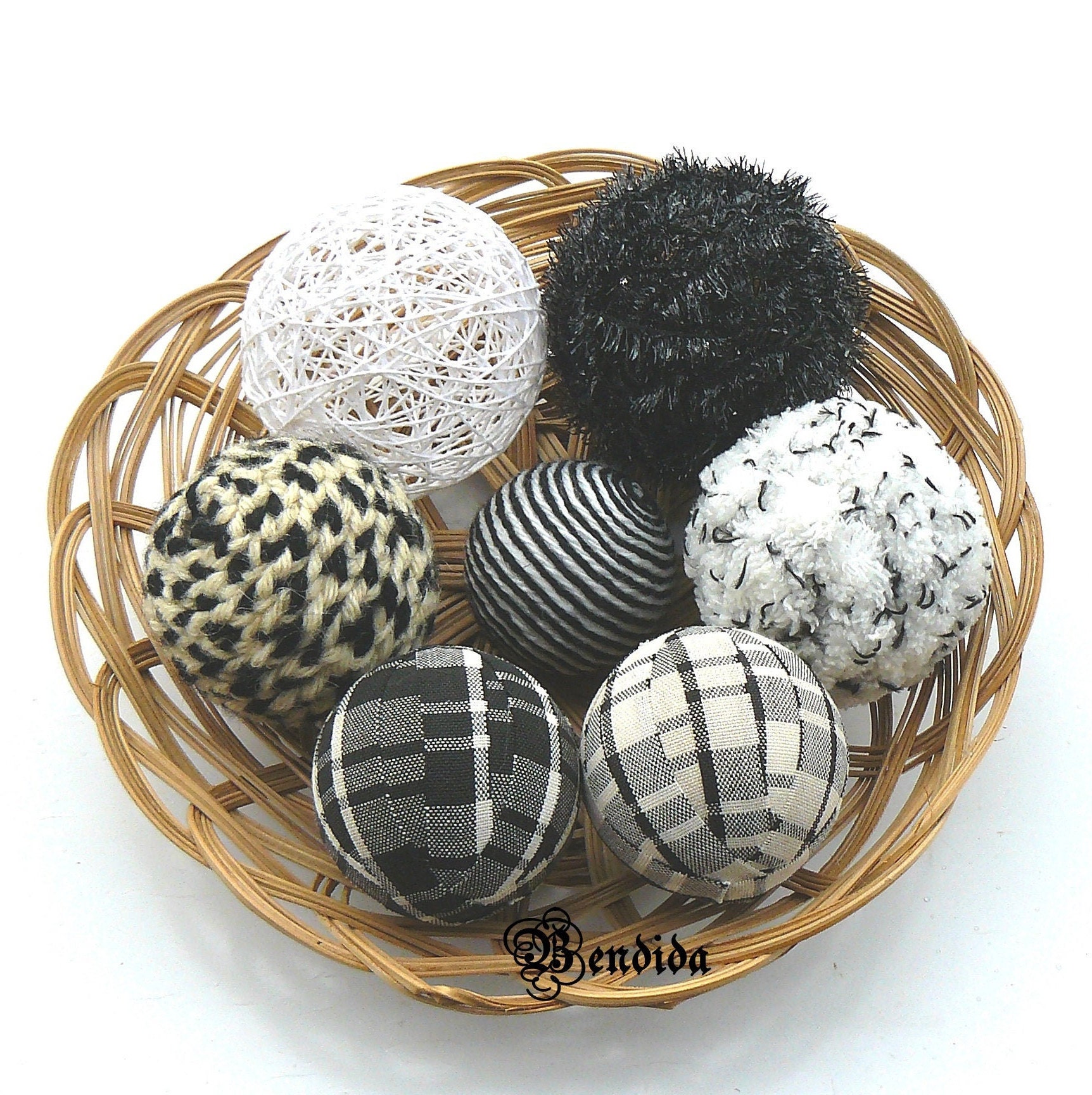 Black and White Texture Decorative Balls for Bowl Vase Etsy
