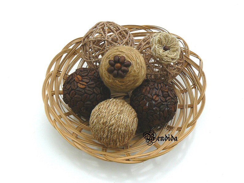 Twine Decorative Balls for Bowls Farmhouse Table Centerpiece Etsy