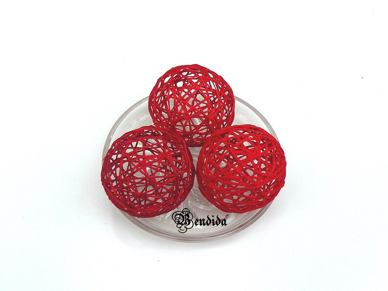 Red Decorative Balls for Bowls Dining Table Centerpiece Vase Etsy