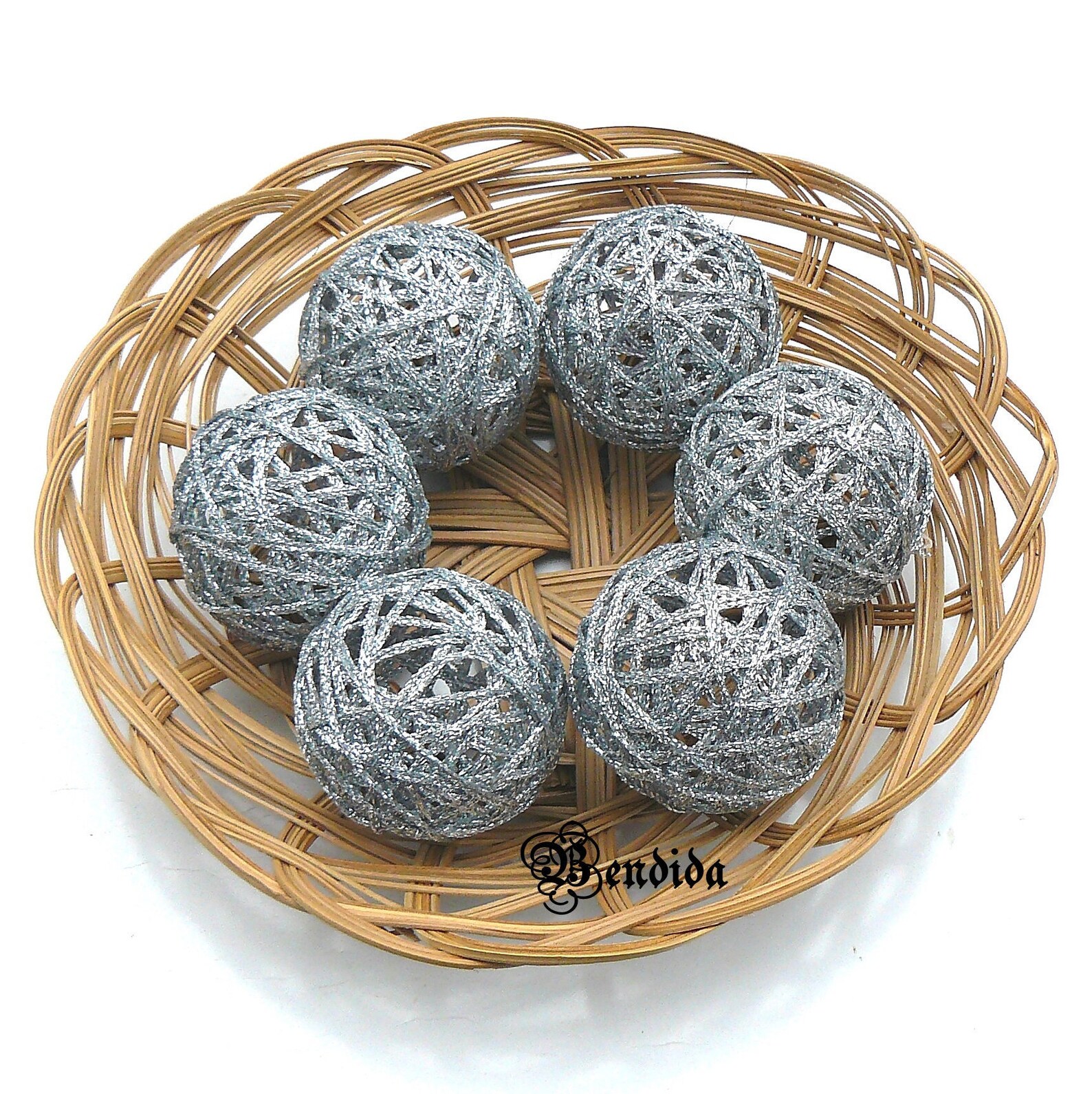 2 Silver Decorative Balls for Bowl Vase Fillers Orbs Etsy