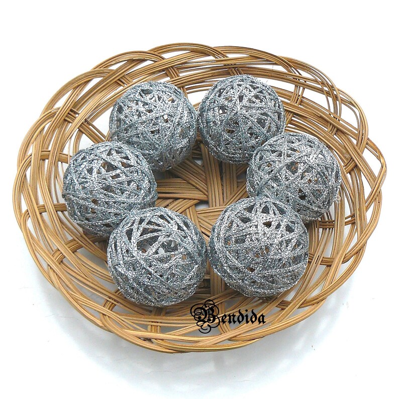 2 Silver Decorative Balls for Bowl Vase Fillers Small Etsy Australia