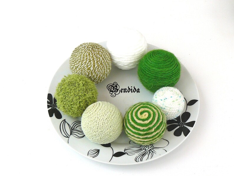 Green and White Decorative Balls for Bowls Tray Vase Fillers Etsy