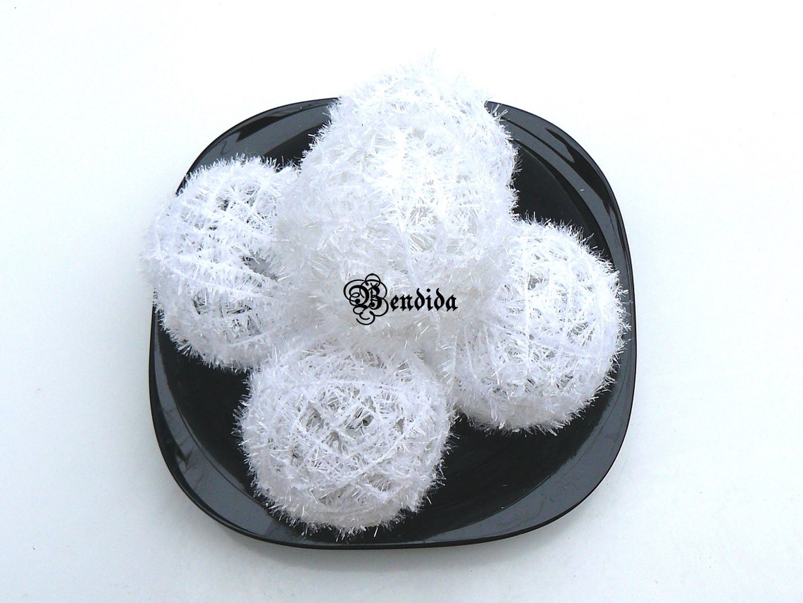 3 White Decorative Balls for Bowls Wedding Table Etsy