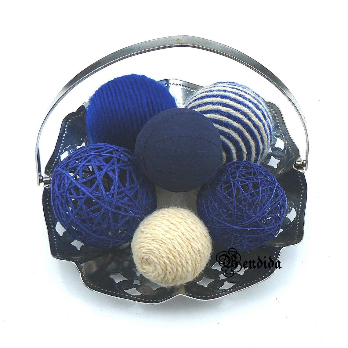 Navy Blue Decorative Balls for Bowl Vase Fillers Orbs Wrap
