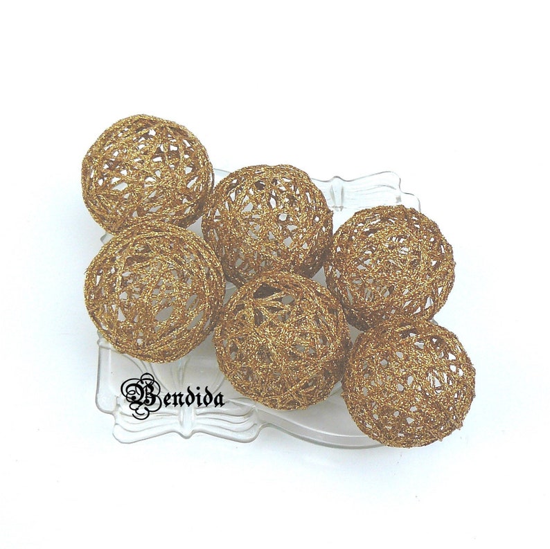 Gold Decorative Balls for Bowls Vase Fillers Orbs DIY Pom Etsy