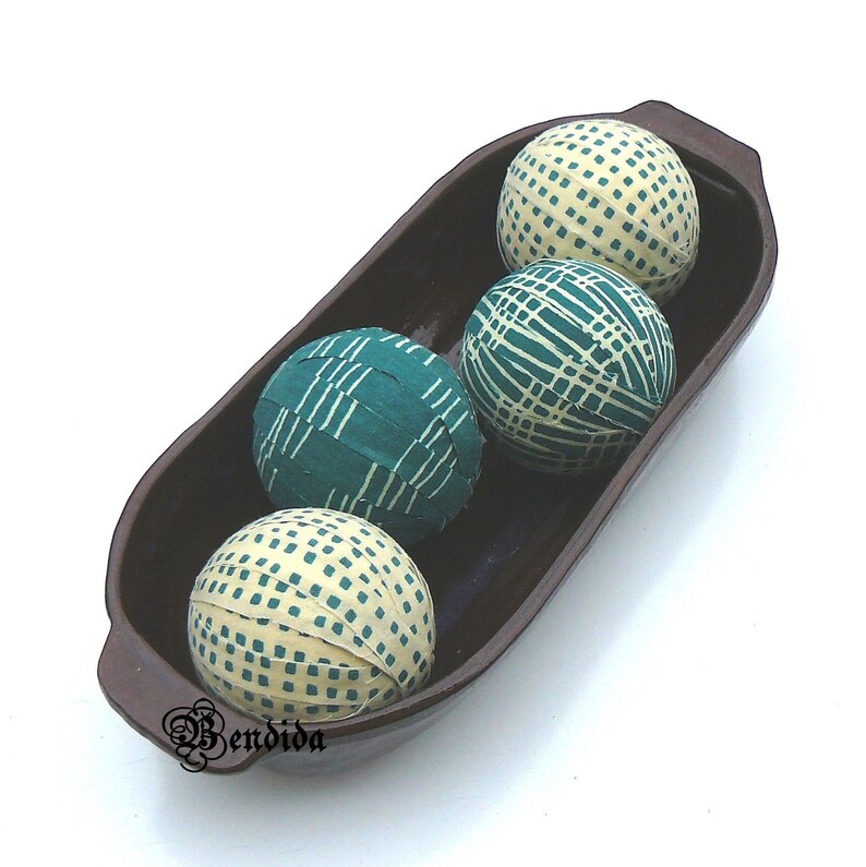 Teal Green Fabric Rag Balls Decorative Orbs for Bowl Vase Etsy