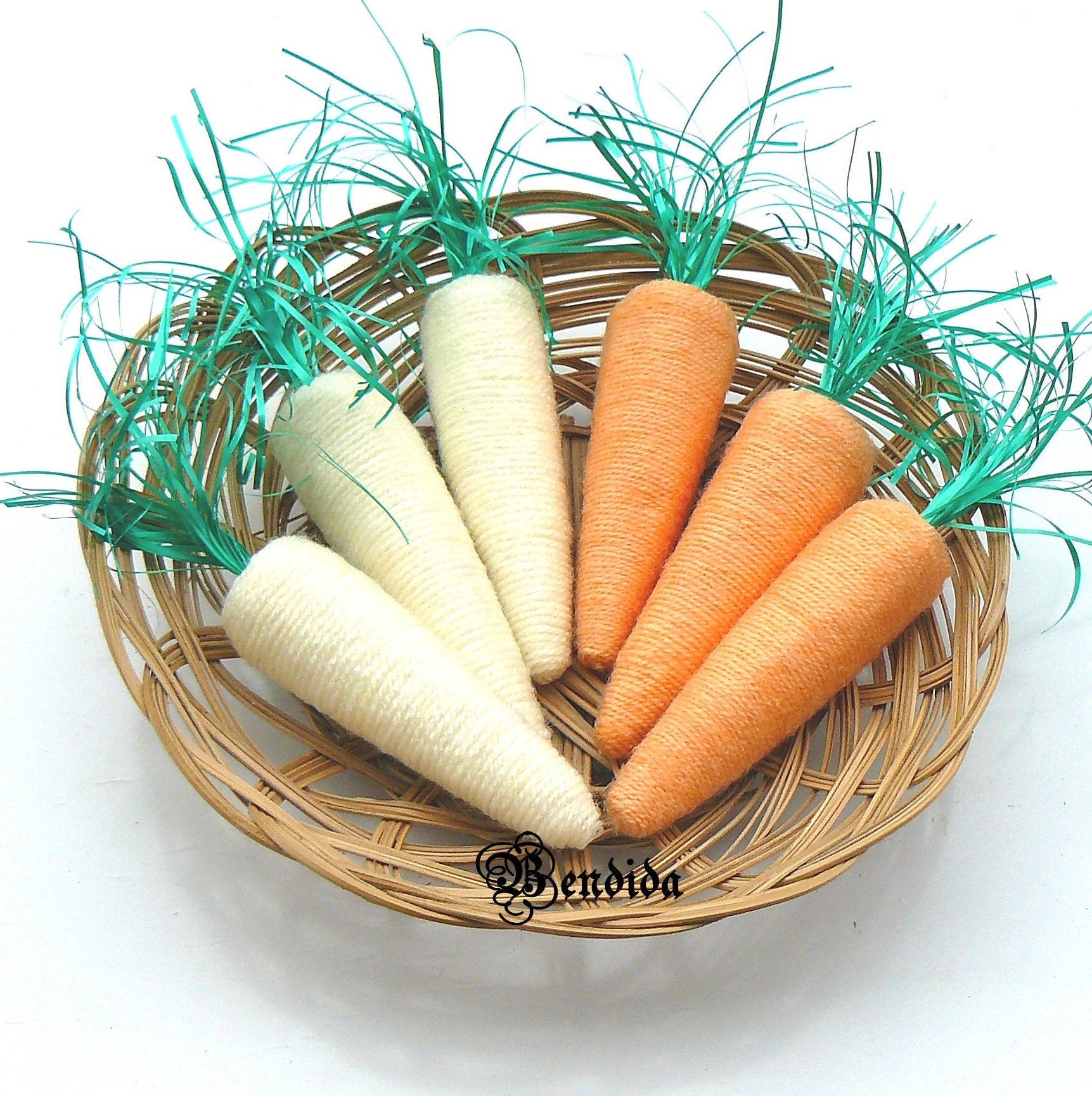 Weiße und orange Ziergarn Möhren Schüssel Korb abgestufte | Etsy