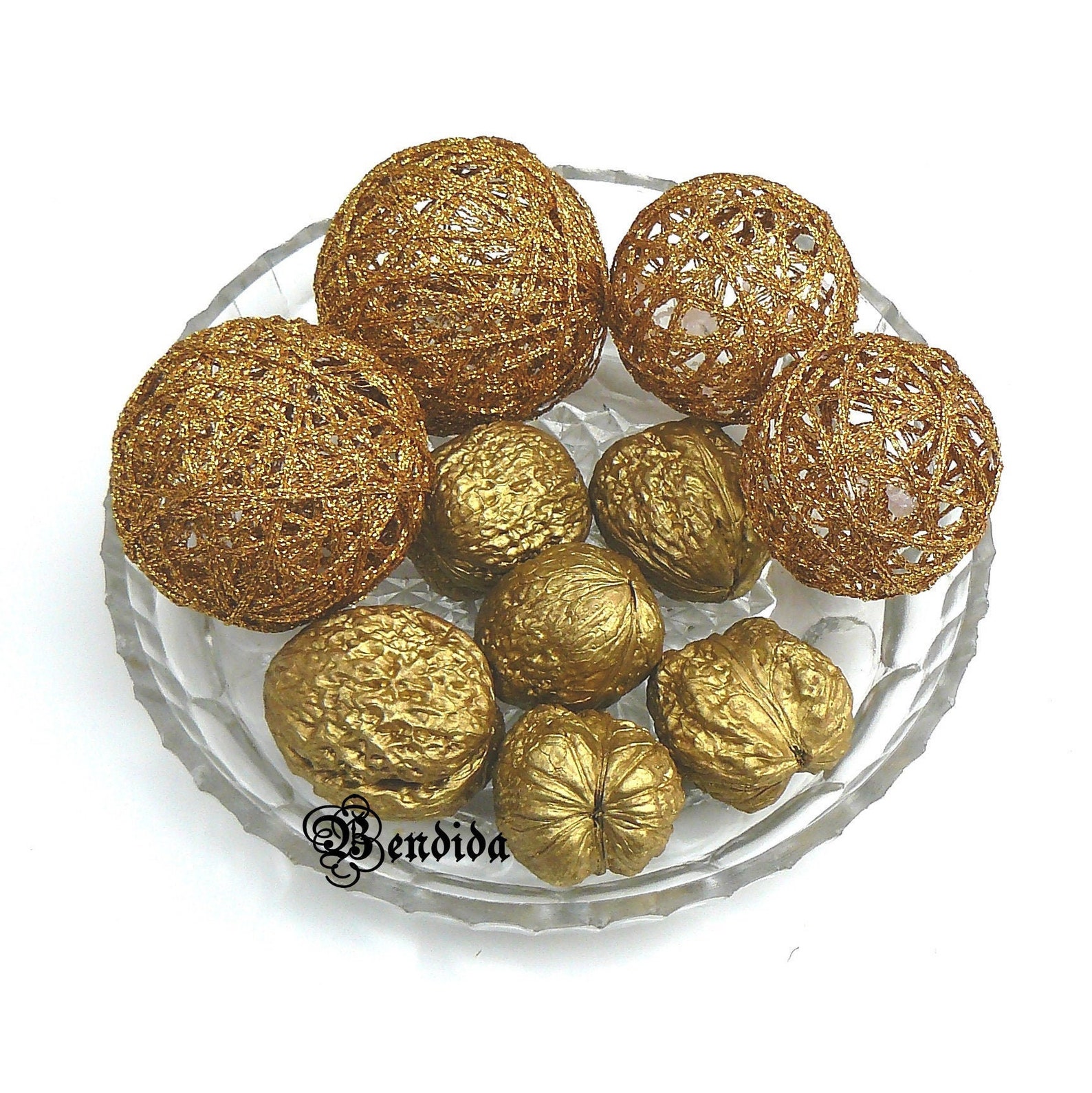 Gold Decorative Balls for Bowl Vase Fillers Glitter Orbs Etsy