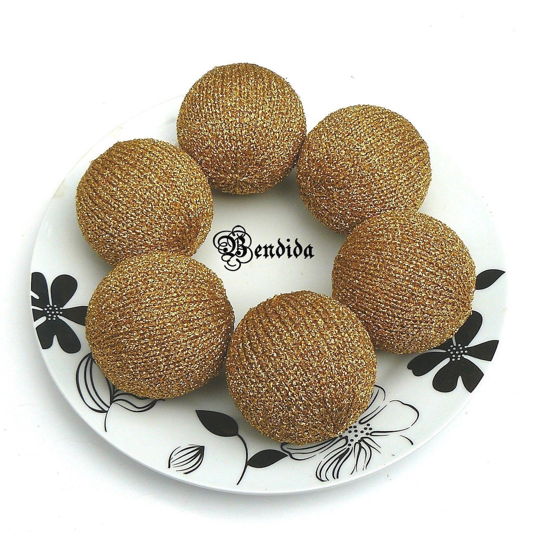 Gold Decorative Balls for Bowl Vase Fillers Orbs Knitted Etsy Singapore