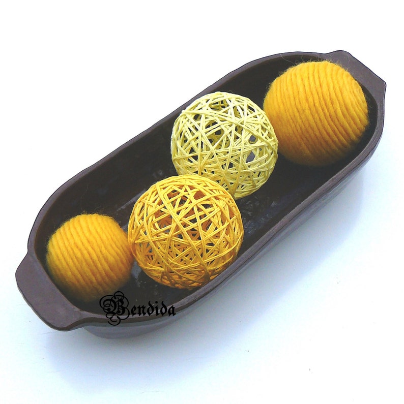 Yellow Decorative Balls for Bowl Vase Fillers Orbs Wrapped Etsy