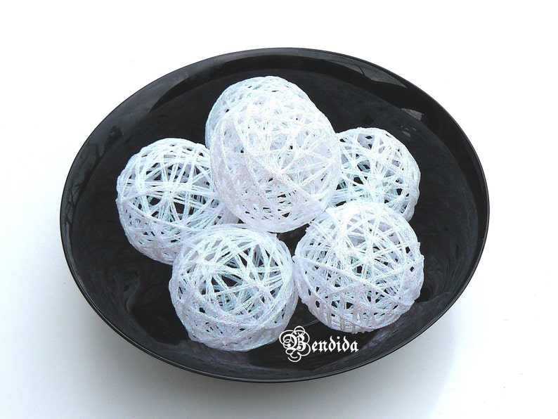 White Decorative Balls for Bowl Vase Fillers Glitter Orbs | Etsy