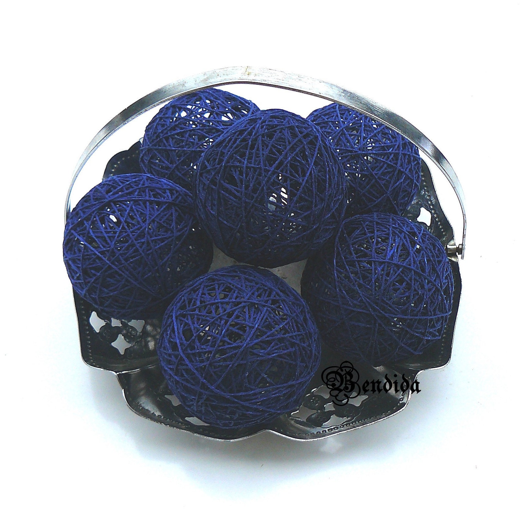 3 Navy Blue Decorative Balls for Bowl Vase Fillers Etsy