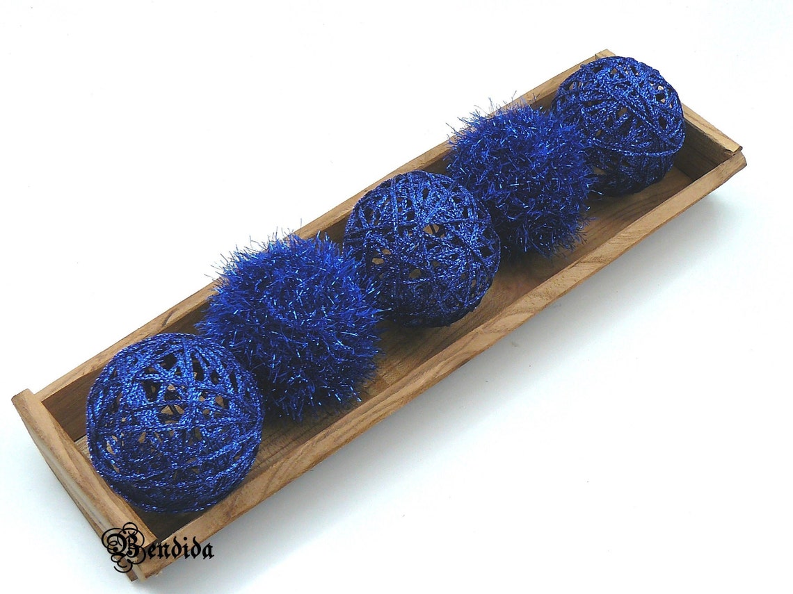 Navy Blue Decorative Balls for Bowl Vase Fillers Glitter Etsy