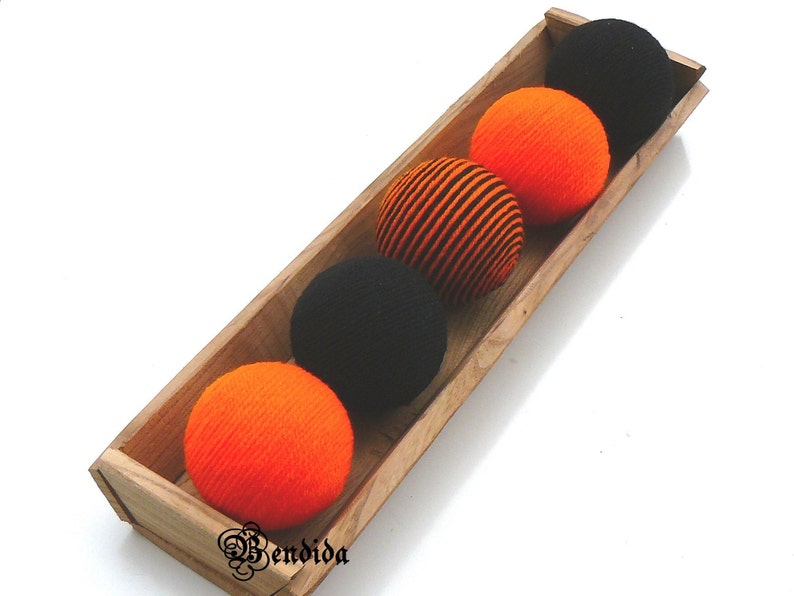 Orange Black Decorative Balls for Bowl Vase Fillers Orbs Etsy
