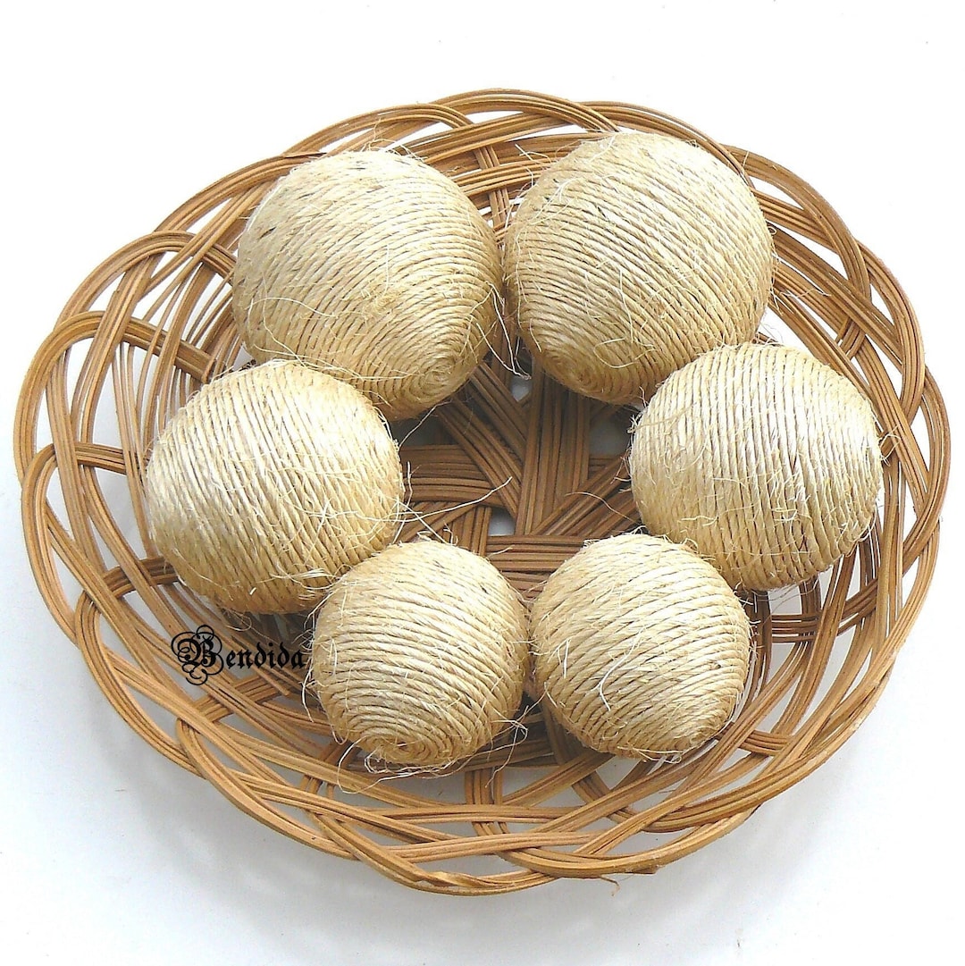 Sisal Rope Decorative Balls for Bowls, Vase or Basket Fillers, Ivory ...