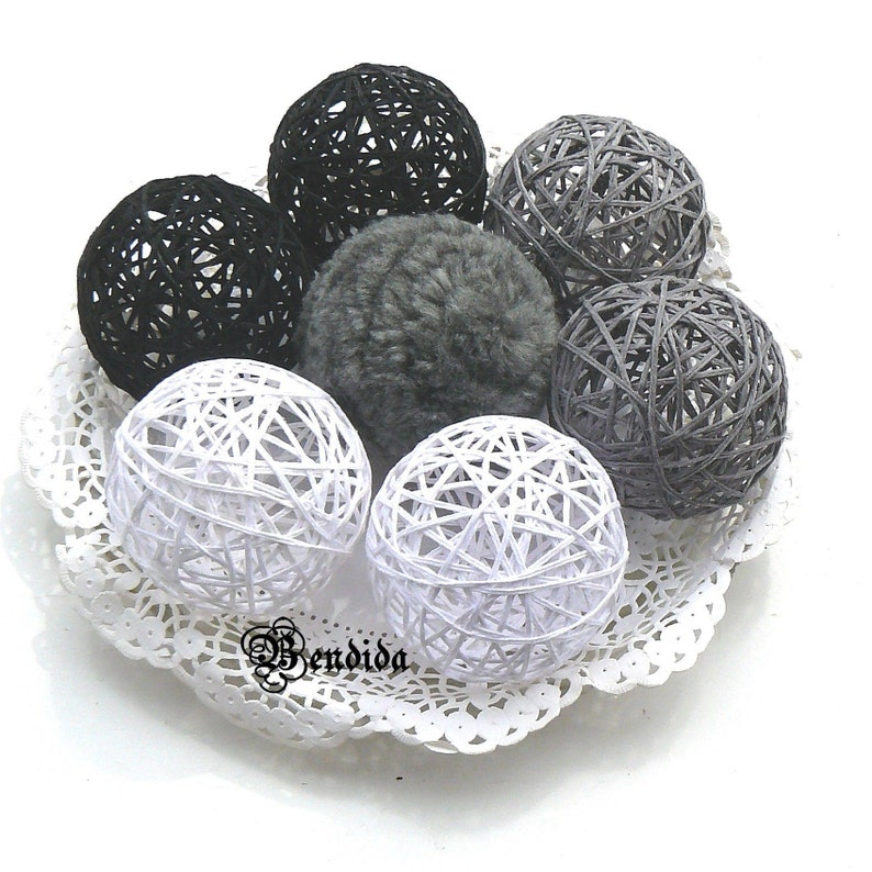 Gray Black White Decorative Balls for Bowl Vase Fillers Orbs Etsy