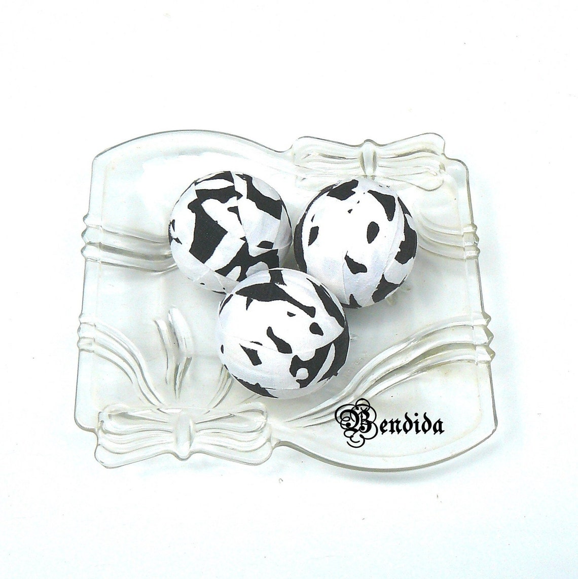 9 Schwarz-Weiße Stoff-Stoffkugeln Deko-Kugeln für Schale | Etsy