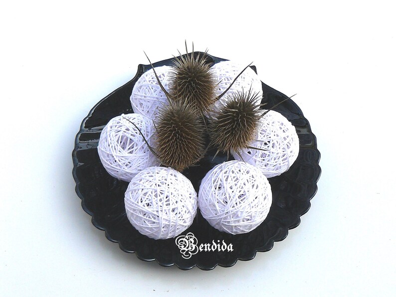 2 White Decorative Balls for Bowls Vase Fillers Orbs Etsy