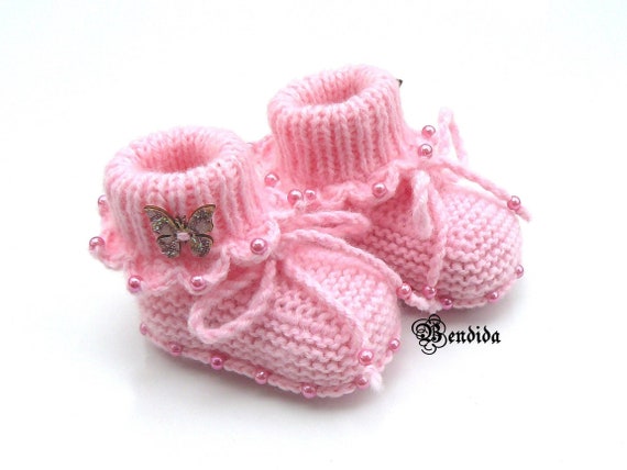 Knit Baby Girl Booties Crochet Baby 