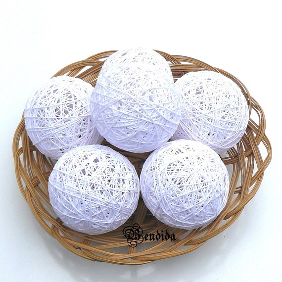 3 White Decorative Balls for Bowl Vase Fillers Orbs Etsy