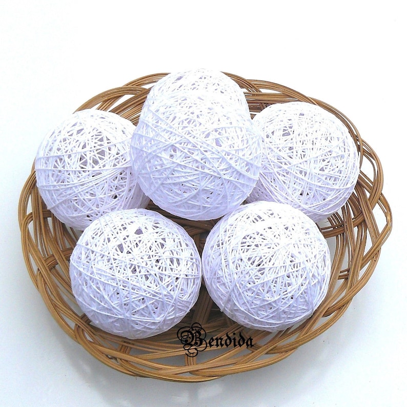 3 White Decorative Balls for Bowl Vase Fillers Orbs Etsy