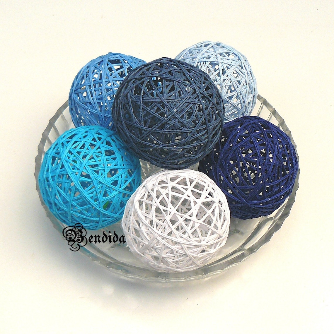 3 Blue Decorative Balls for Bowl Vase Fillers Orbs Etsy