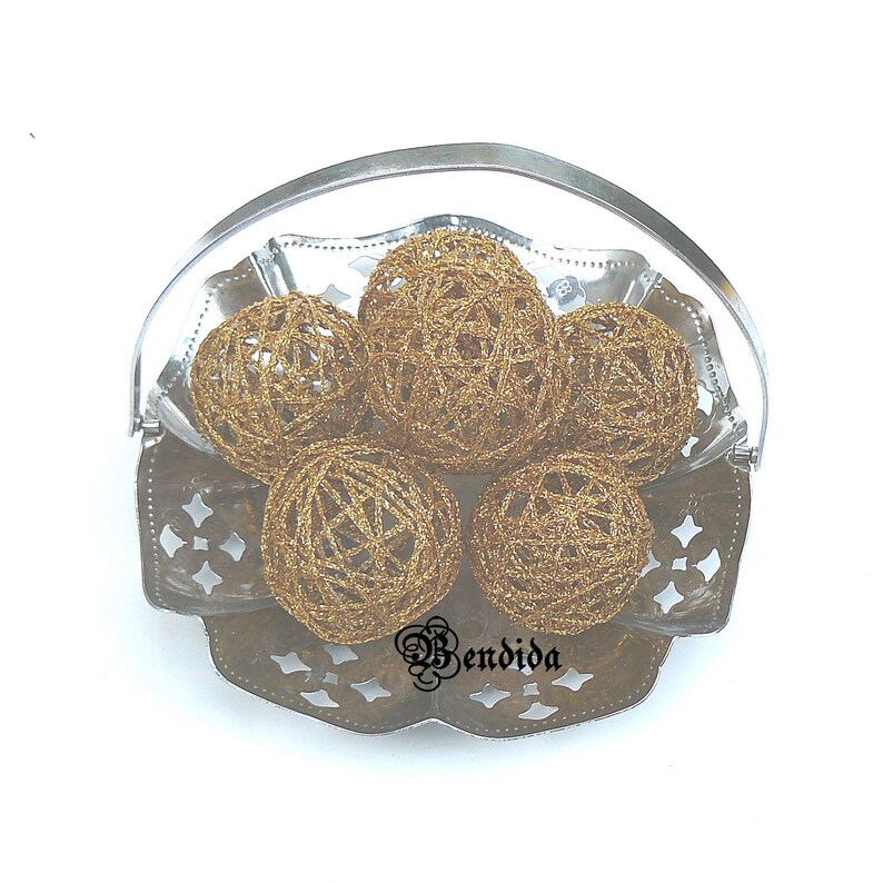 Gold Decorative Balls for Bowls Vase Fillers Orbs DIY Pom Etsy