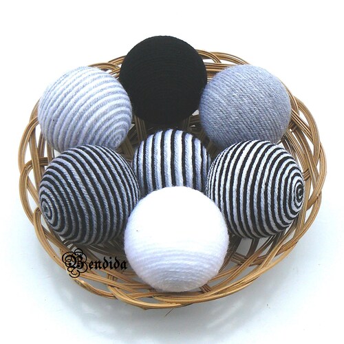 Gray Black White Decorative Balls for Bowl Vase Filler Fabric Etsy
