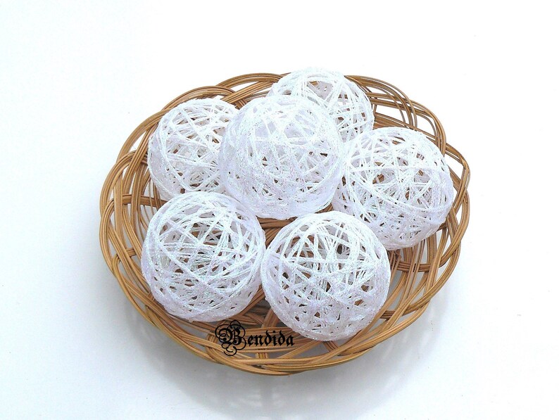 White Decorative Balls for Bowls Wedding Table Centerpiece Etsy