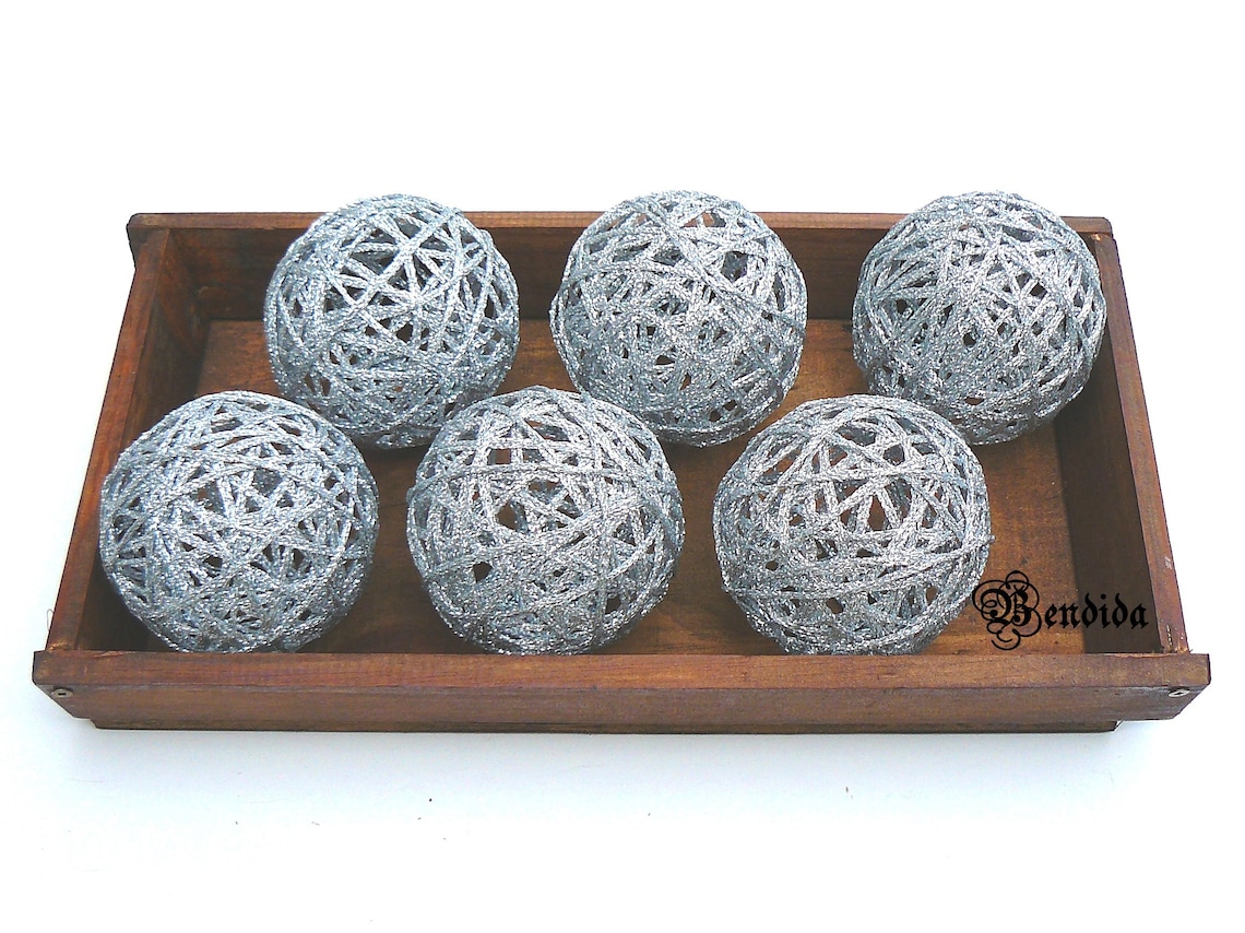 Silver Decorative Balls for Bowls Dining Table Centerpiece Etsy