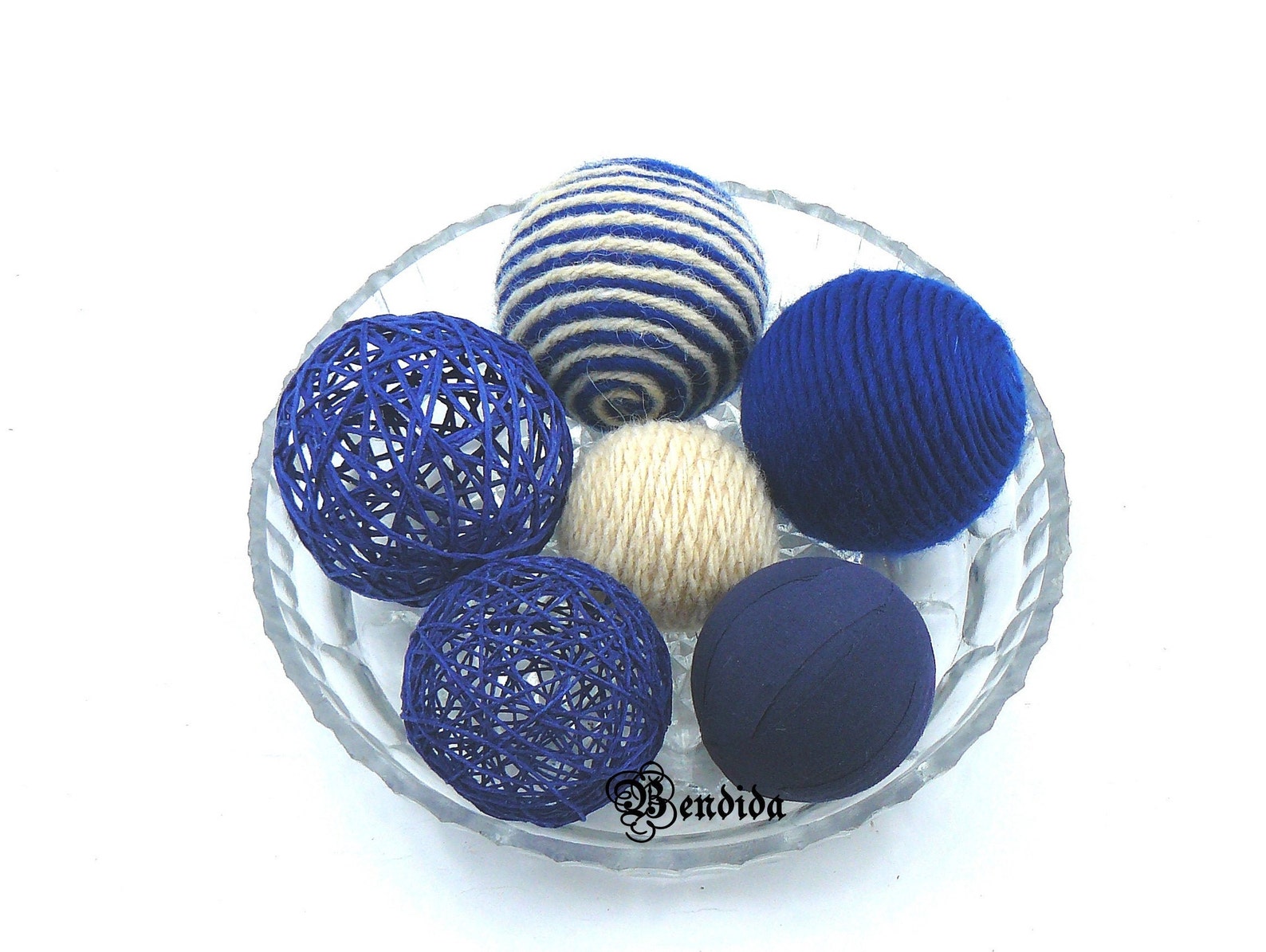 Navy Blue Decorative Balls for Bowl Vase Fillers Orbs Wrap