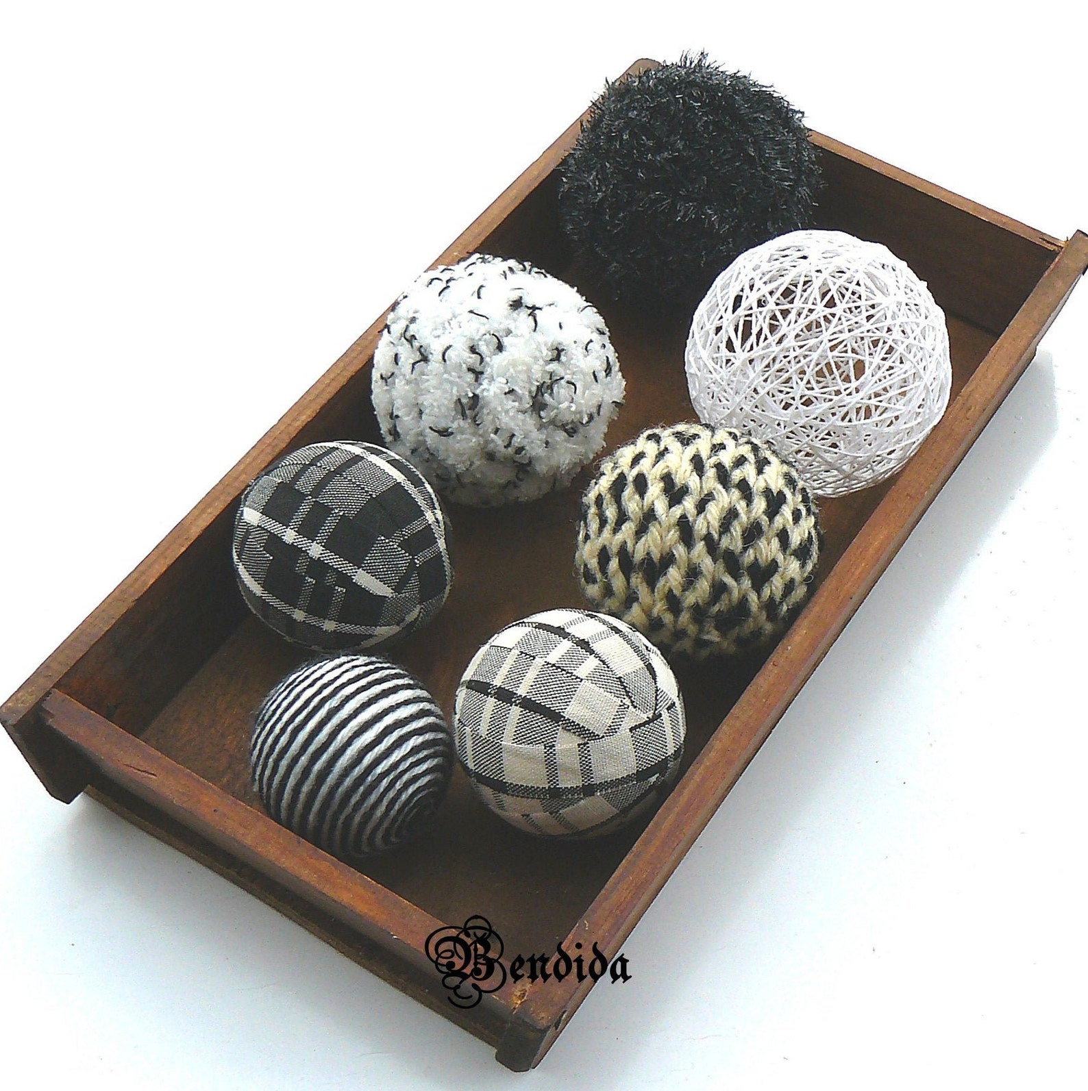 Black and White Texture Decorative Balls for Bowl Vase Etsy